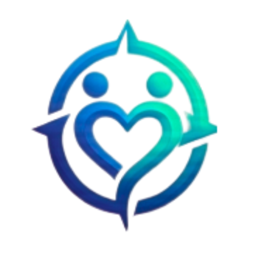 Logo de Together With You Foundation représentant deux personnes unies formant un cœur, symbole de solidarité, d'entraide et d'espoir.